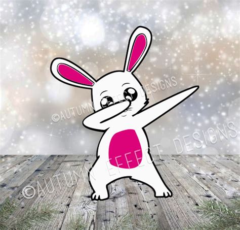 Dabbing Easter Bunny SVG DXF Cut File for Cricut Funny | Etsy