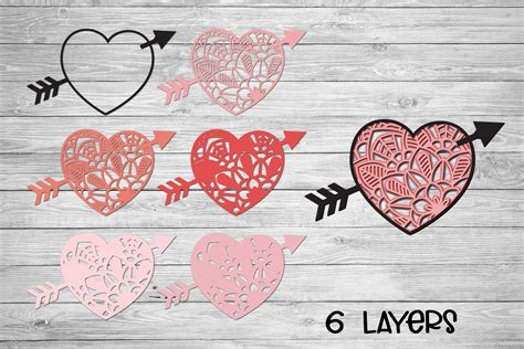 valentines svg 3d layered svg heart mandala cut file 1162024 cut files design bundles