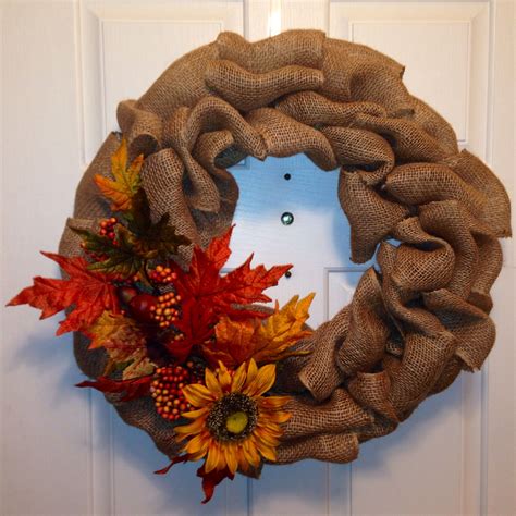 Fall Burlap Wreath I Made It For My Momma Fall Burlap Wreath