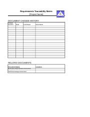 Requirements Traceability Template Xls Requirements