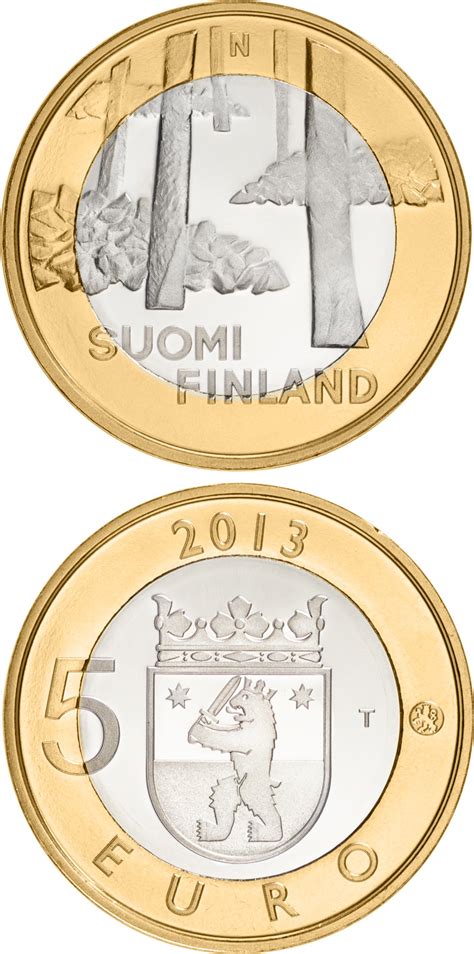 5 Euro Coin Satakunta Sammallahdenmäki Finland 2013