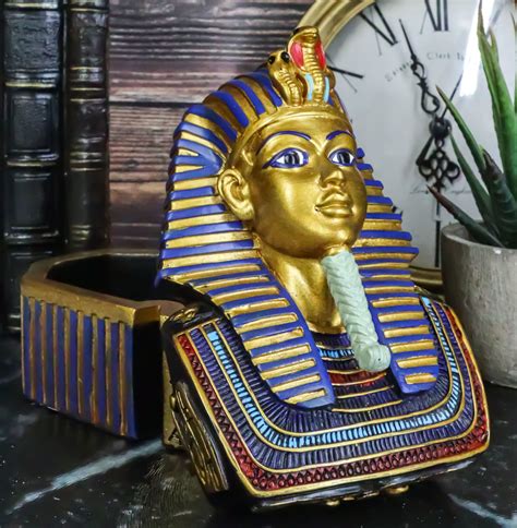 Egyptian King Pharaoh Tutankhamun Hieroglyphic Golden Decorative