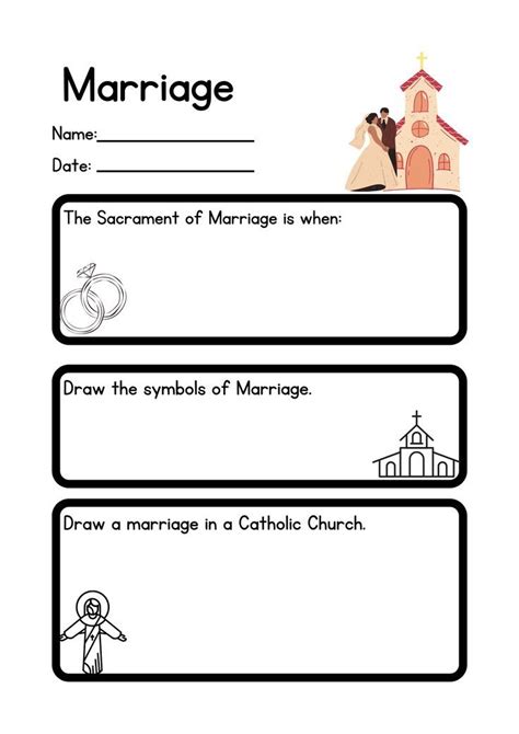 editable sacrament of marriage worksheet sacrament catholic marriage marriage