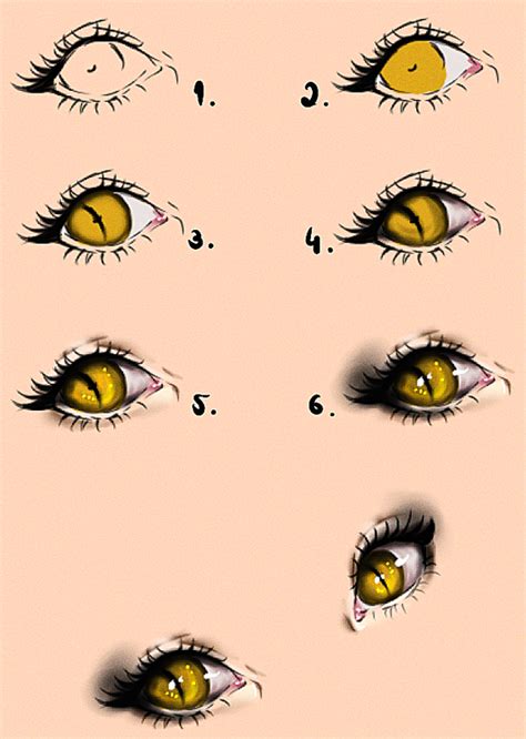 Cat Eyes Tutorial By Kipichuu On Deviantart Cat Eyes Drawing Eye Drawing Eye Drawing Simple