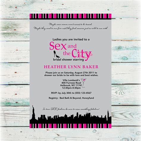 Sex And The City Bridal Shower Invitation Diy Digital File Free