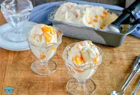 Turn juicy ripe summer peaches into creamy homemade ice cre. Easy No Churn Peach Ice Cream - The Country Cook dessert