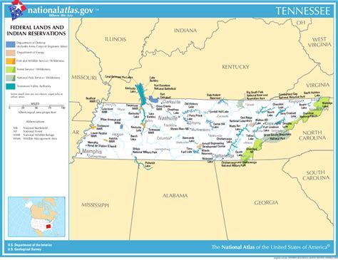 Tennessee maps showing counties, roads, highways, cities, rivers, topographic features, lakes and this map shows tennessee's 95 counties. Map of Tennessee (Map Federal Lands and Indian ...