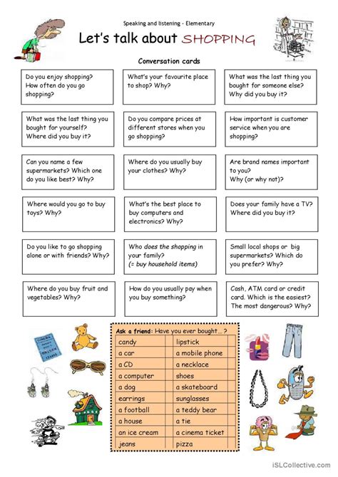 Lets Talk About Shopping English Esl Worksheets Pdf Doc