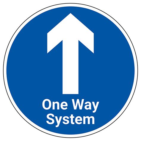One Way System With Arrow Temporary Floor Sticker Infection Control