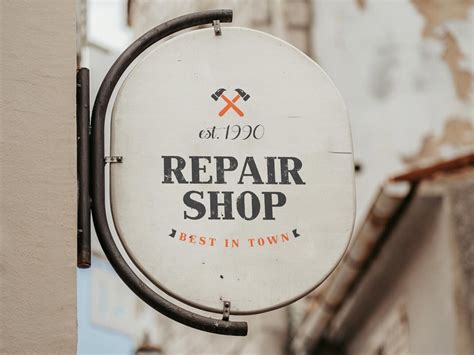 Front View Of A Vintage Round Shop Sign Mockup Free Resource Boy