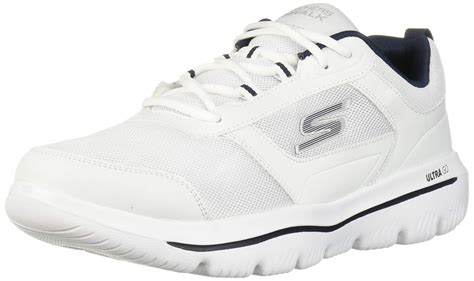 Skechers Go Walk Evolution Ultra Enhance Shoe In Whitenavy White For