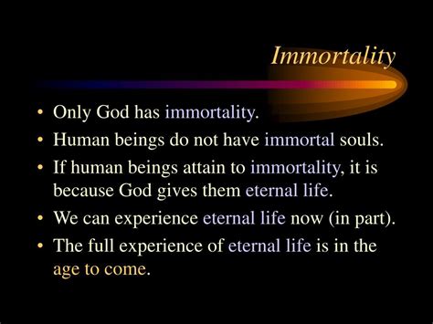 Ppt Conditional Immortality Powerpoint Presentation Free Download