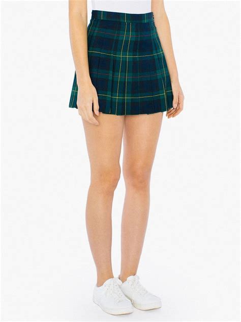 Plaid Tennis Skirt In 2020 American Apparel Tennis Skirt Green Plaid
