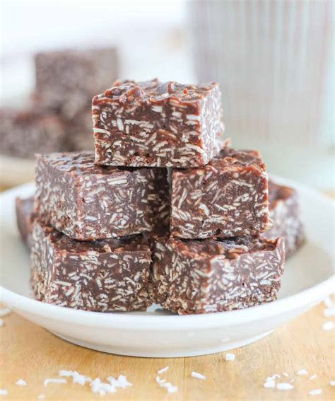 Chocolate Coconut Bars Easy Healthy No Bake Recipe