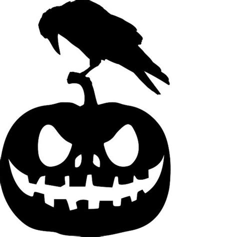 Crow Perched On Pumpkin Stencil Re Usable 75 X 105 Inch Etsy