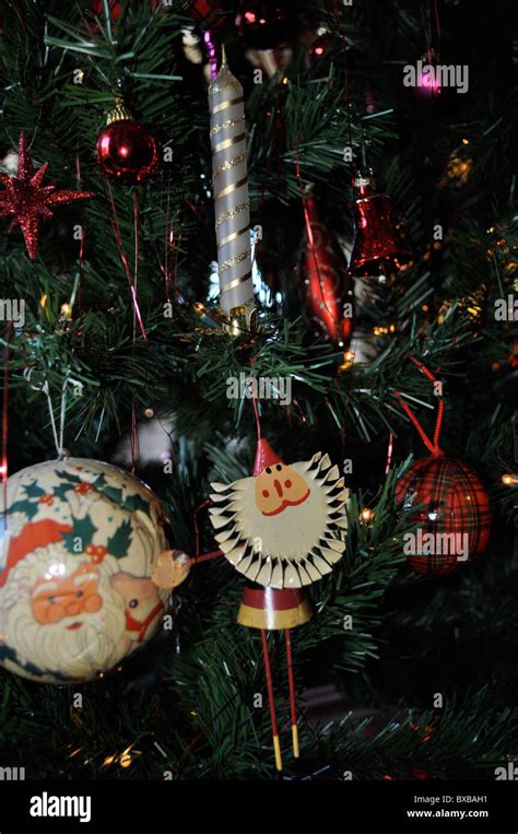 English Christmas Tree Decorations Stock Photo Alamy