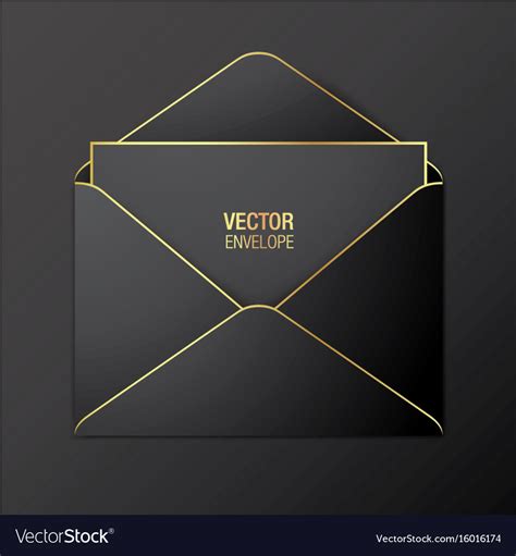 Black Envelope Template Royalty Free Vector Image