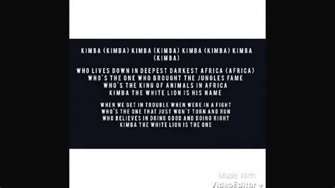 Vito bratta bass data : Kimba The White Lion Theme Song Lyrics - YouTube