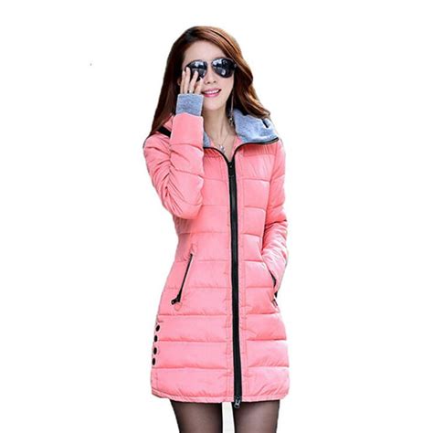 warm winter jackets women fashion down cotton parkas casual hooded long thicken zipper slim fit