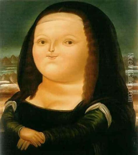 Mona Lisa Monalisa Oil Painting Reproduction By Fernando Botero
