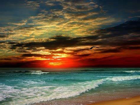 Wallpaper Beach Sunset Clouds 4k Nature 5167