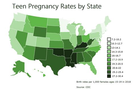 Teen Pregnancy Rates By State Mapporn