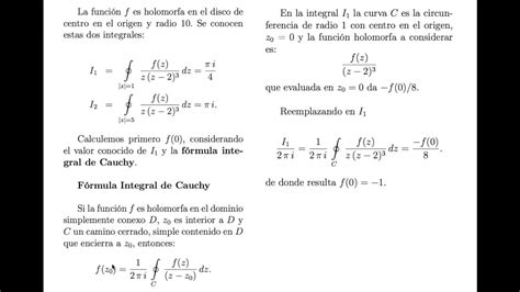 Fórmula Integral De Cauchy Múltiplemente Conexos Youtube