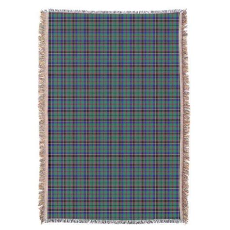 Throw Blanket With The Clan Stevenson Tartan A Bright Green And Royal