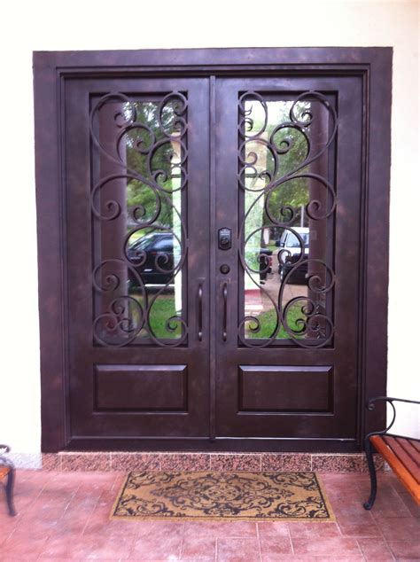 Wrought Iron Double Door With Granada Design Front Door Entry Door