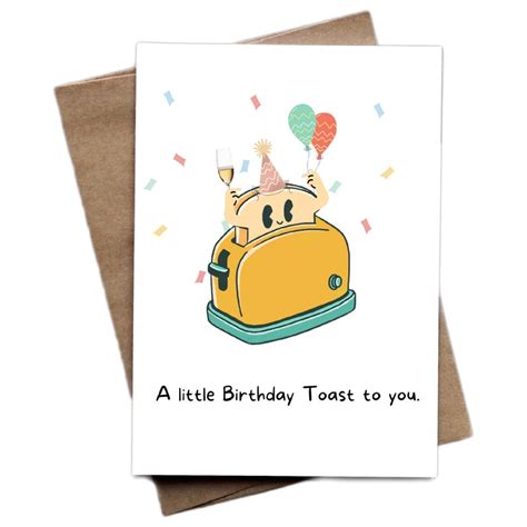 Printable Funny Birthday Card Birthday Toast Greeting Card Etsy