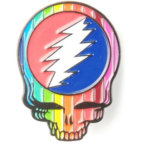 Grateful Dead Rainbow Skull Pewter Pin Badge 401202 Rockabilia Merch