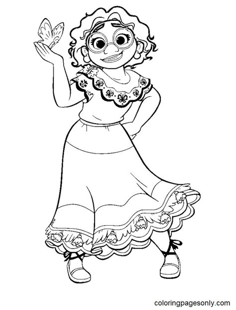 Happy Mirabel Madrigal Coloring Pages Encanto Coloring Pages