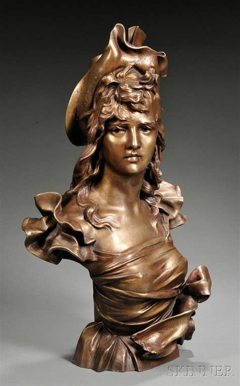 Anton Nelson Austrian Art Nouveau Bronze Bust Of A Maiden Inscribed Signature