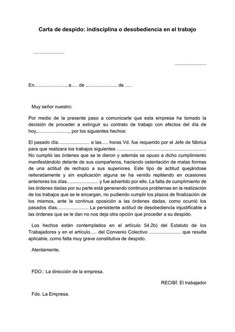 Carta De Despido Laboral Por Mala Conducta Soalan Ay Images And