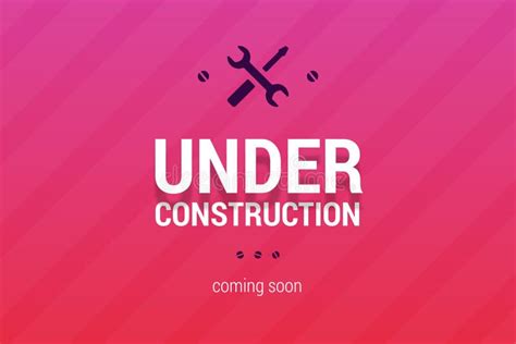 Under Construction With Coming Soon Label Stock Vector Illustration
