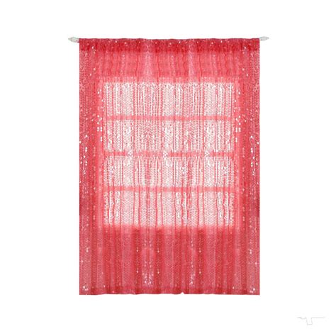Pack Of 2 52x96 Coral Big Payette Sequin Window Treatment Home Decor