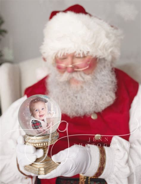 Santa Photoshop Template Holding Round Snow Globe Blurred Etsy