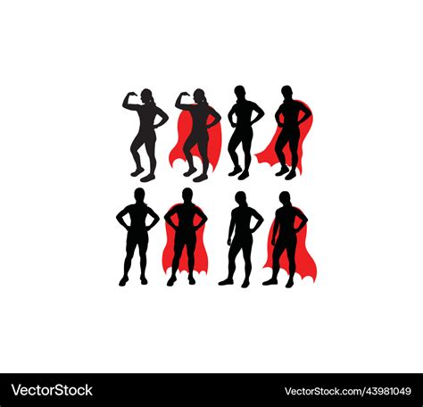 Strong Woman Silhouettes Royalty Free Vector Image