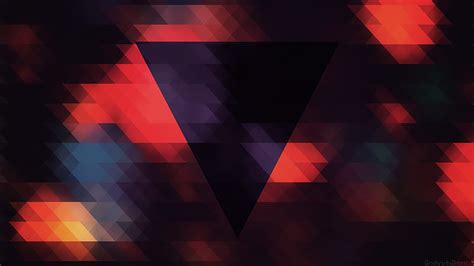 Triangles Blurry Red And Dark Abstract Hd Wallpaper Peakpx