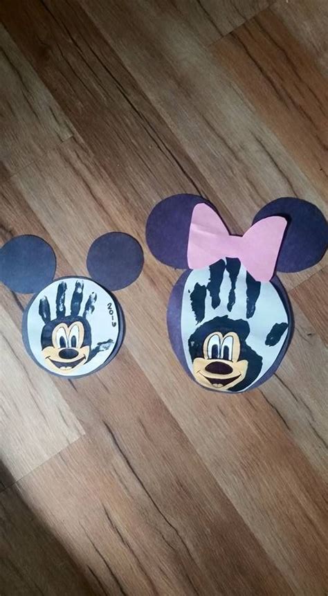 Our Homemade Mickey And Minnie Handprints We Made Wristwork Mickey