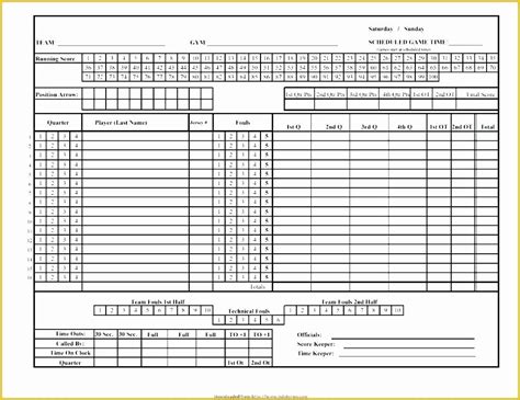 Free Printable Basketball Score Sheet Lovely Printable
