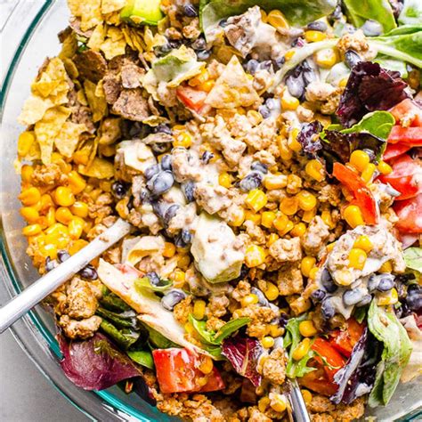 Easy Healthy Taco Salad With Ground Turkey Ifoodreal Com