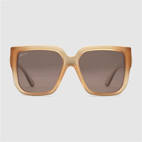 Gucci Oversized Square Frame Sunglasses In Natural Lyst