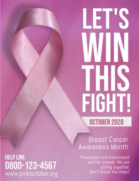 Breast Cancer Pink October Flyer Template Postermywall