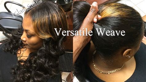 High Ponytail Sew In Weaves And Lace Closure Sewn Down No Glue Youtube