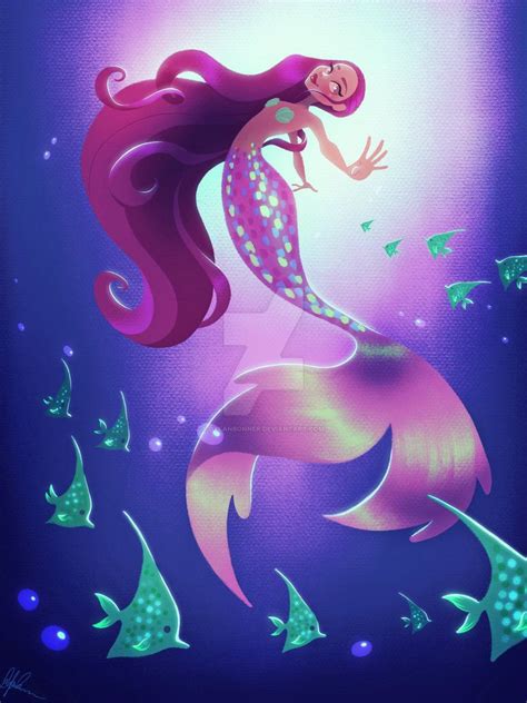 Purple Mermaid By Dylanbonner On Deviantart Mermaid Art Mermaid