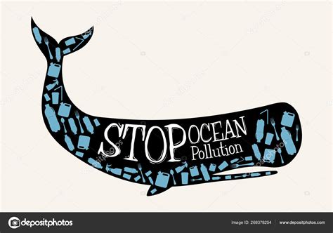 Stop Ocean Pollution Stock Vector Mlnuwan