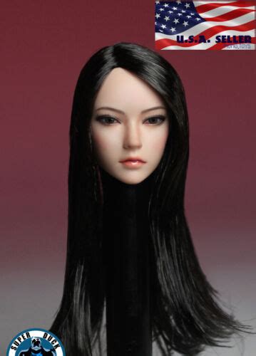 1 6 Female Head Sculpt Long Black Hair For 12 Tbleague Phicen Pale Figure Usa Ebay