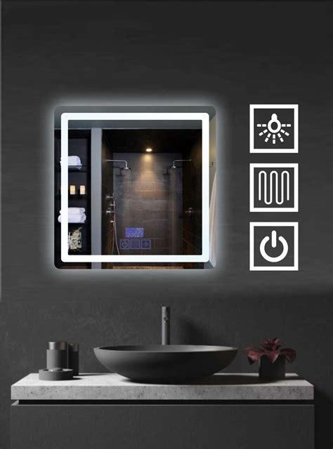 Designer Back Lit Led Bathroom Mirror With Touch Control Sensor Anti Fog Demister Pad Date