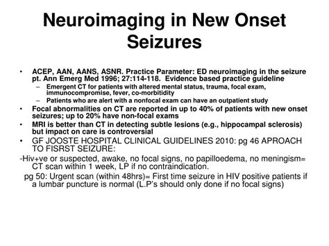 Ppt How Do We Evaluate Treat And Disposition New Onset Seizure